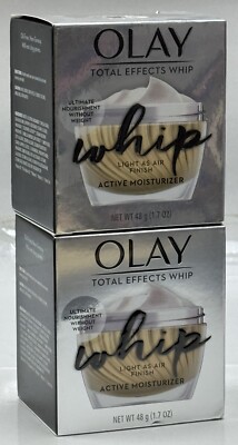 2 olay total effects whip active moisturizer 1.7oz scuffed box