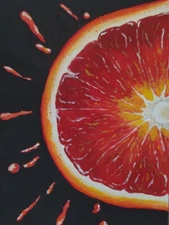 Original gouache painting Sicilian orange Still life 21 х 29,5 cm