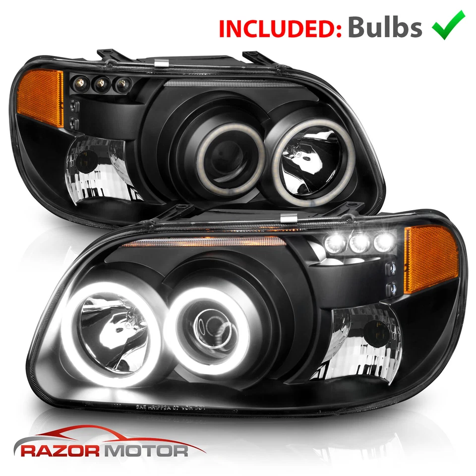 Faros proyectores LED halo negros para Ford Explorer 1995-2001 Foto 2 de 4