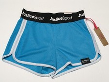 Justice Sport Girls EDF Mesh Dolphin Shorts Medium 10 - Neon Blue