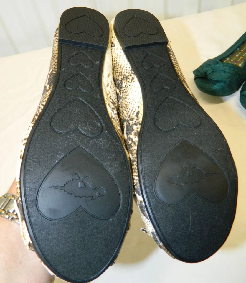 Rocket Dog Womens Ballet Flats 2 Pairs 7M Snakeskin & Teal Fabric Round Toe Slip - Image 3 of 4
