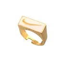 925 Sterling Silver Handmade Ring,Golden Nike Enamel Gold Plated Adjustable Ring