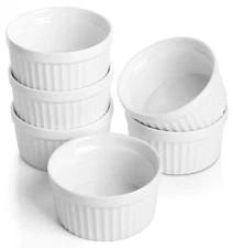 Porcelain Ramekins 4 oz Oven Safe, Small Souffle Dishes for Creme Brulee, Ice...