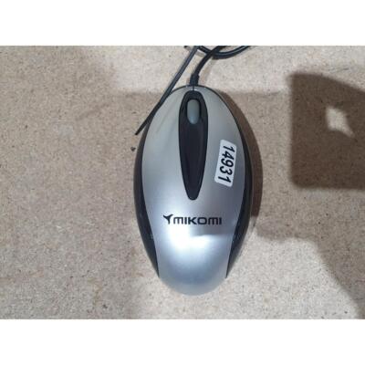 Mikomi AM-2210-U Optische Maus Silber Schwarz USB Kabelgebunden 3 Tasten Scrollrad