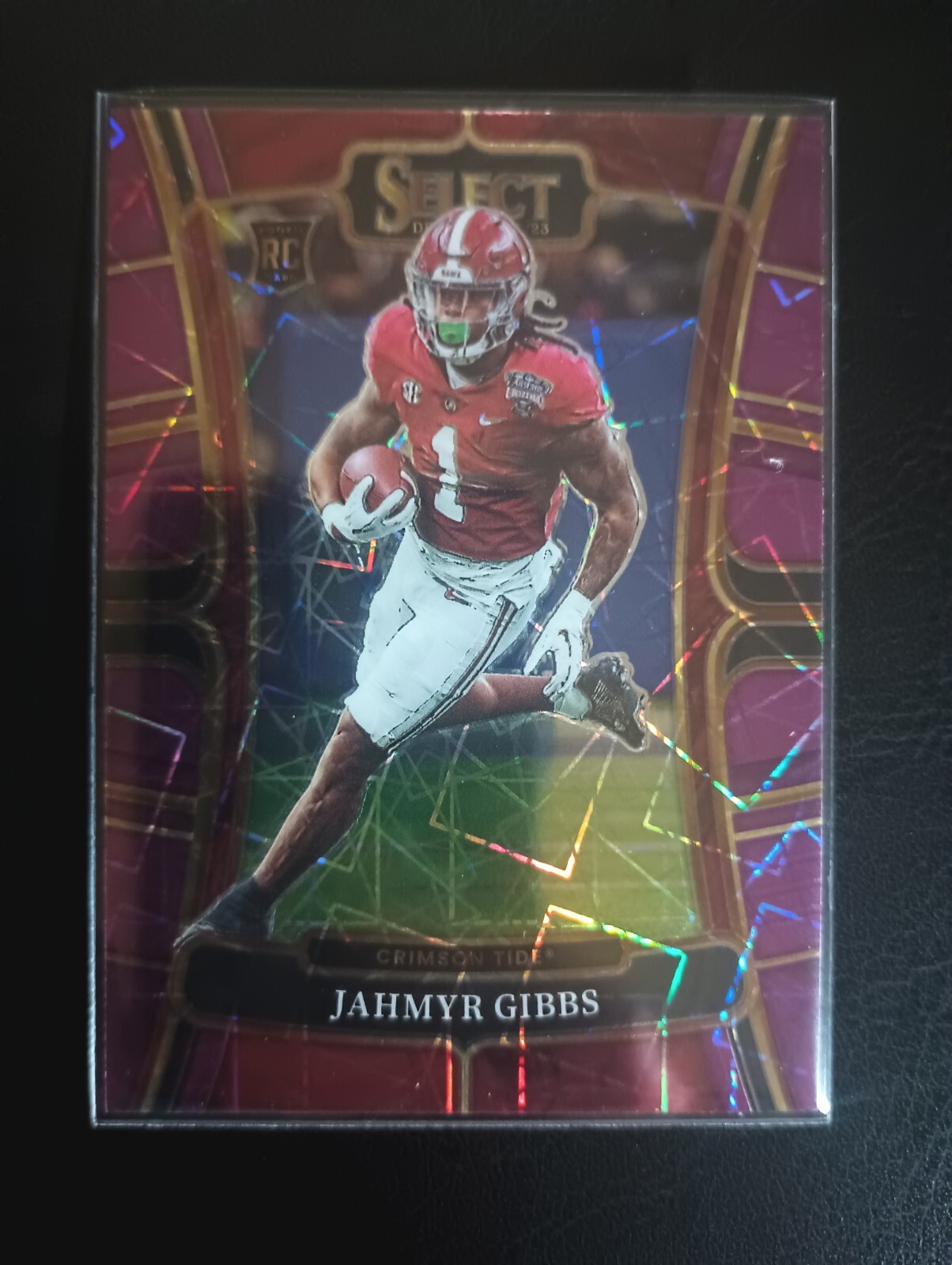 JAHMYR GIBBS  2023 Panini Select Draft Picks #10 Purple Lazer (RC) Crimson Tide