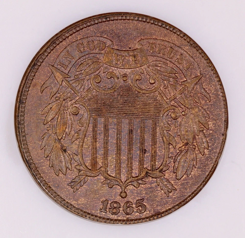 1865 Two Cent Piece NGC MS65 CAC Old Fatty Holder - Flashy PQ Great Eye Appeal - Image 2 of 4