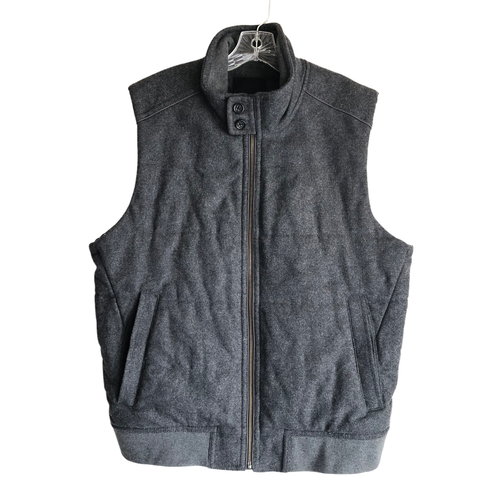 Banana Republic Men's Wool Blend Vest Size L Gray Full Zip Lined