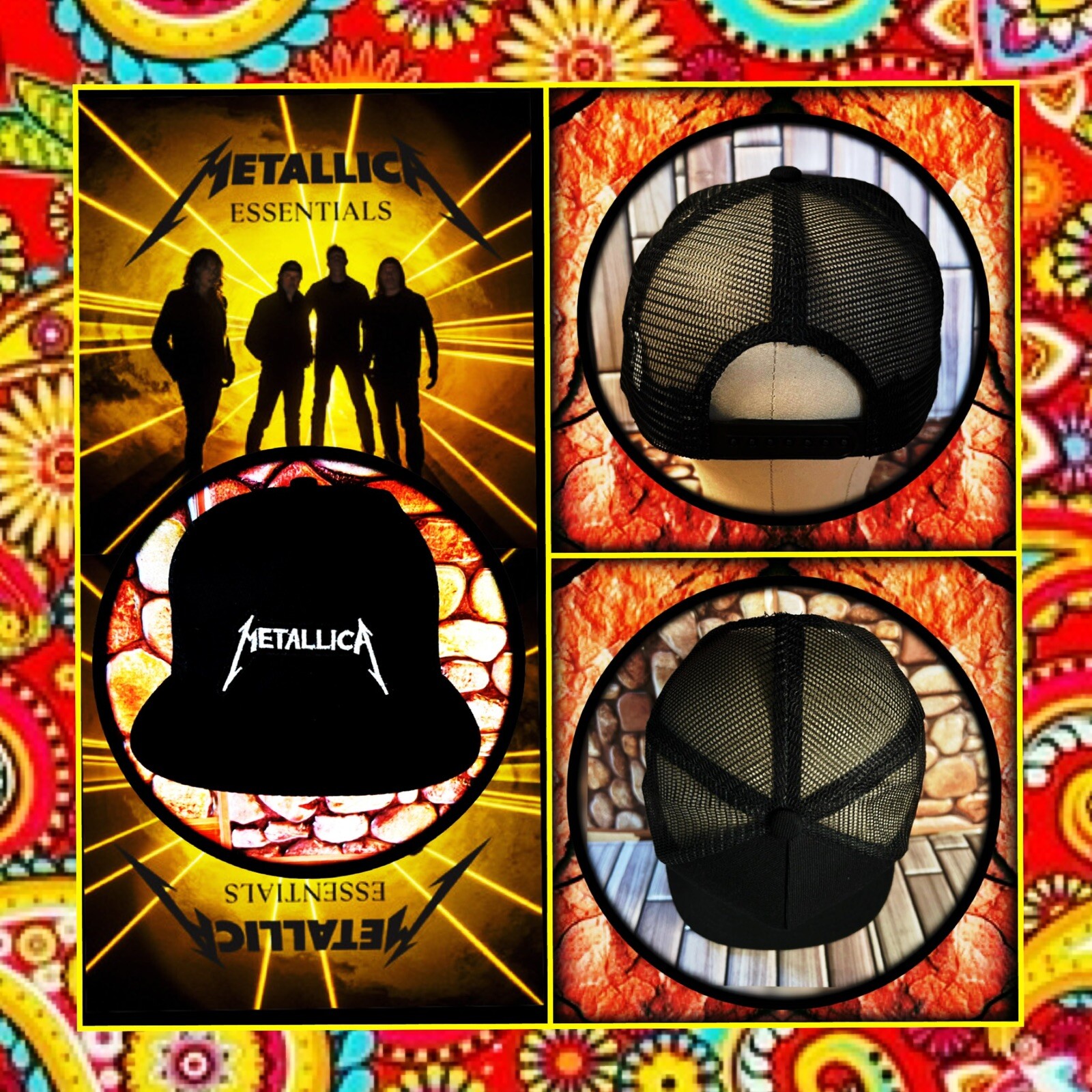 METALLICA PATCHED BLACK SNAPBACK TRUCKER HAT