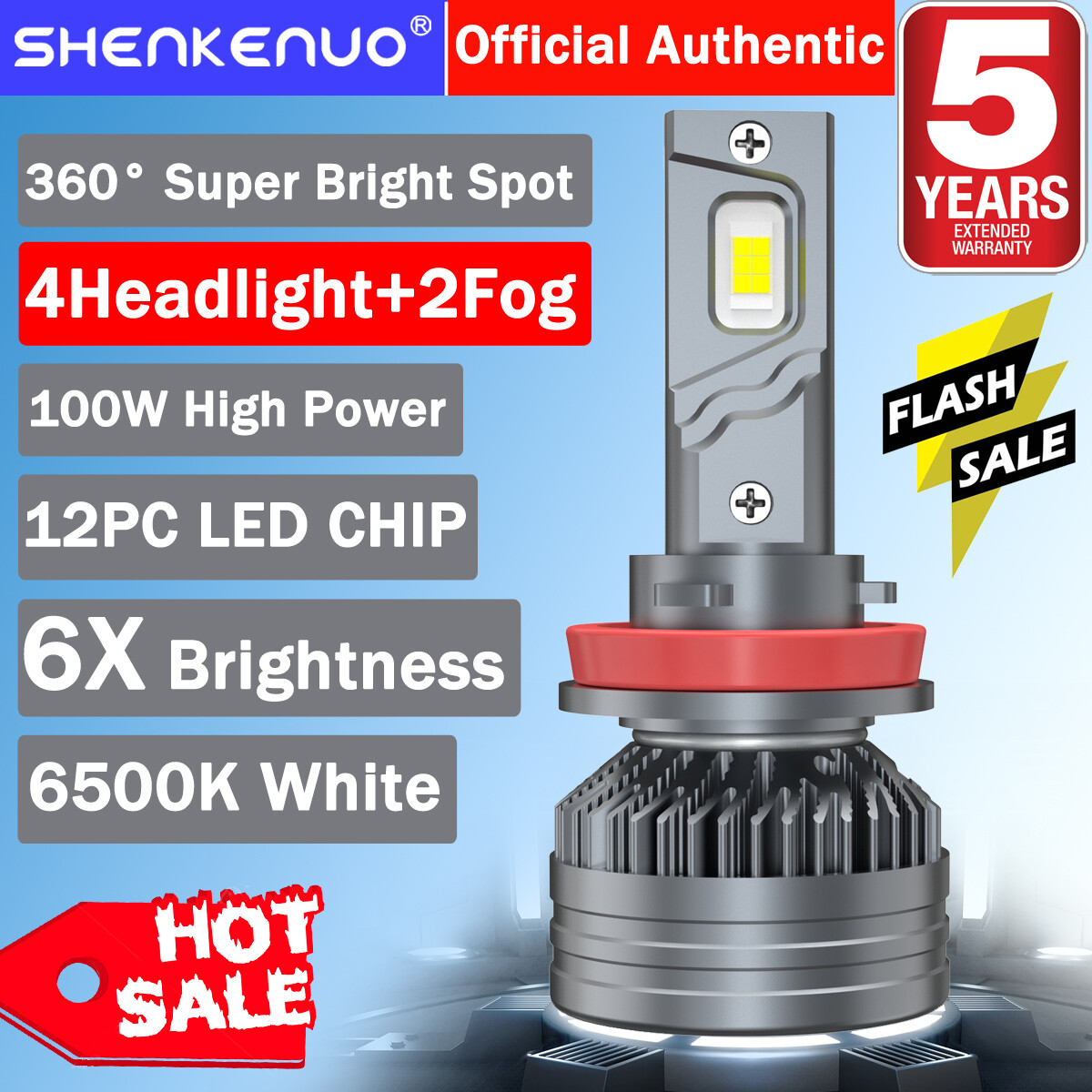 For Nissan Altima Sedan 2007-2019 Car LED Headlight 6 Bulbs H11 Kit Fog Light M9