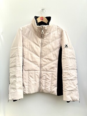 ZeroXposur Daunen Federn Puffer Jacke Reißverschlusstaschen weiß warm Wintermantel Medium
