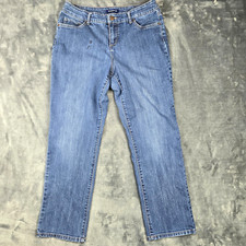 Bandolino Women's Size 8s Blue Straight Wash Cotton Blend Stretch Jeans