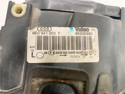 8E0941003F Scheinwerfer Links für AUDI A4 AVANT (8E) 1.9 TDI (96kW) 2004 500209 - Bild 2 von 11