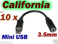 10 x Mini USB to 3.5MM Adapter Jack Plug MOTOROLA V3V3i Cable V 3 Headset Audio 