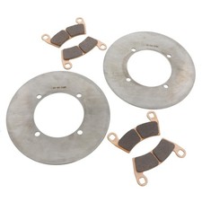 Rear MudRat Brake Rotors & Brake Pads fits 2017 Polaris Ranger Crew XP 900 EPS