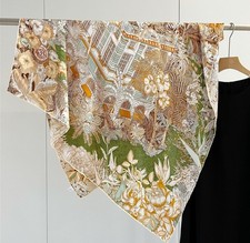 43" 100 Silk Plain satin Scarf Bandanna Square Shawl Large Wrap Flower Print