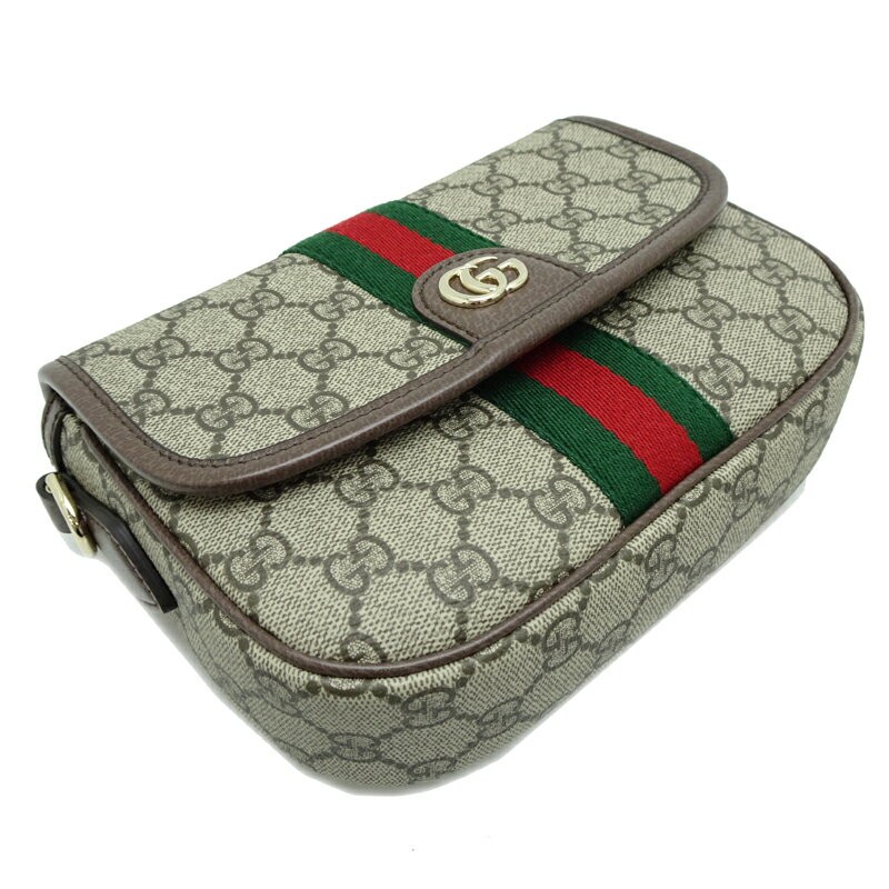 Gucci Ophidia GG Supreme Top Handle Bag Shoulder Bag Beige Brown
