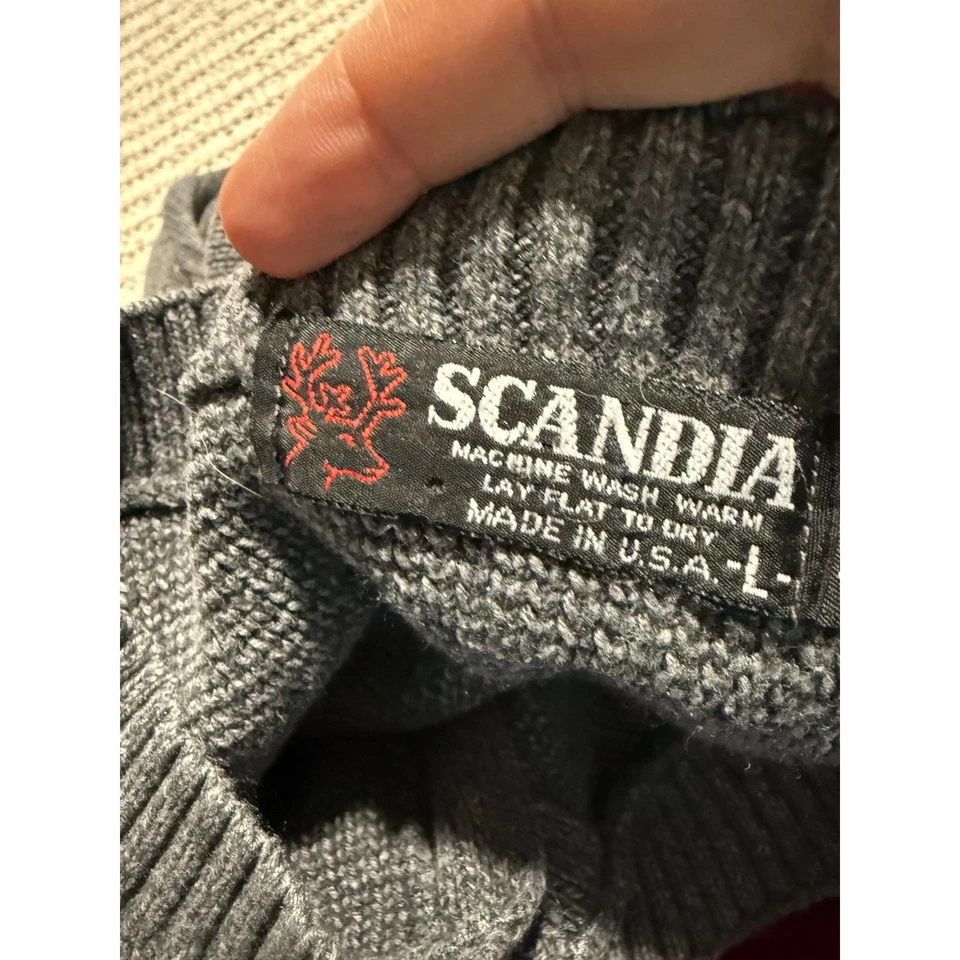 Suéter de Lana Scandia Fair Isle Nórdico De Colección Para Hombre Talla Grande Gris Algodón Hecho en EE. UU. Foto 2 de 4