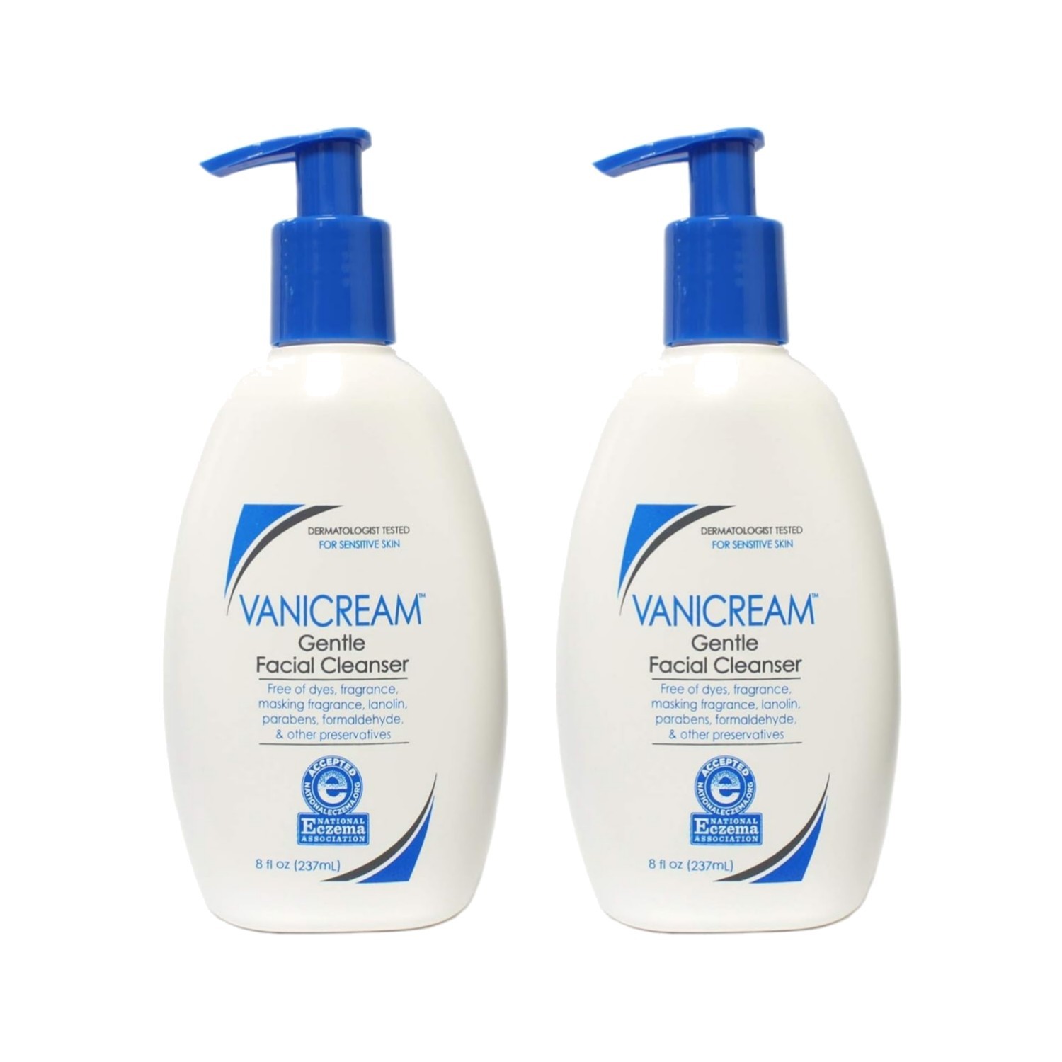 Gentle Facial Cleanser Sensitive Skin Unscented 8 fl oz Pack of 2