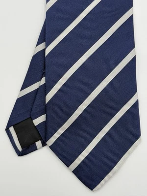 E. Marinella Napoli Regimental Tie Silk Cotton Blue White New Authentic - Bild 1 von 4