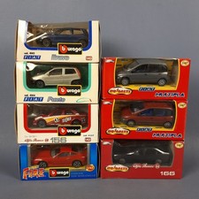 Lotto 7 Modellini Auto Bburago Majorette Fiat Alfa Ferrari Scala 1/43 Vintage