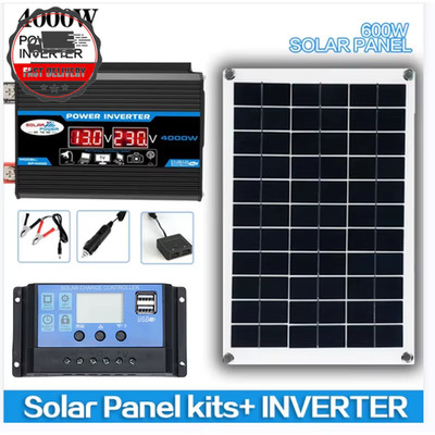 6000W Solar Wechselrichter Set Komplett Stromerzeugung 600W Solarpanel 110V/220V Sy