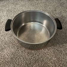 Vintage Revere Ware 1801 Copper Bottom 6 Qt Stock Pot NO Lid Stained READ