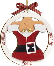 Funny F-Caw-F Chicken Christmas Ornaments, Wooden Fcawf 2-Layer Chicken Ornament