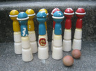 Ancien jeu de quilles en bois La Cancha