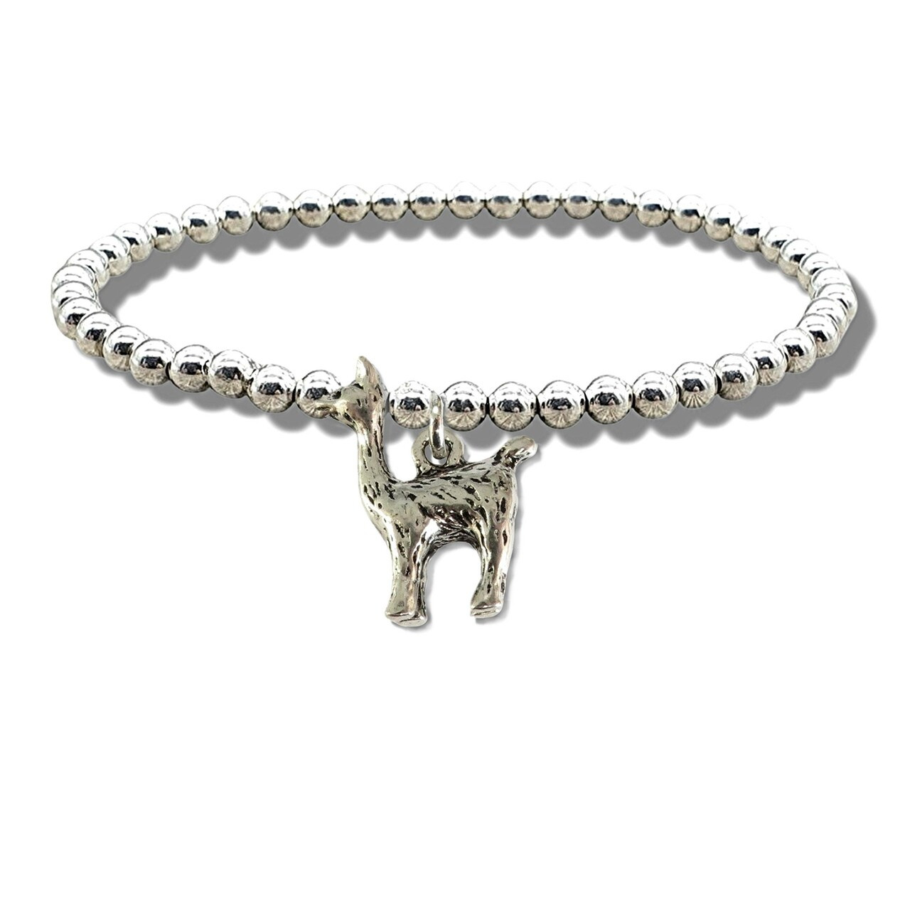 Llama Silver Beaded Bracelet for Girls Ladies Women Gift Box
