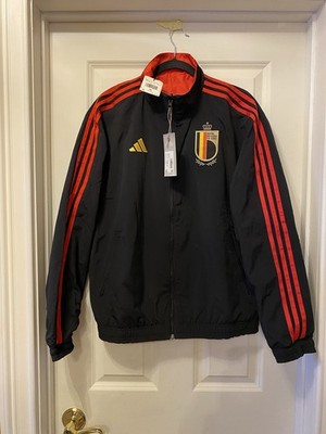 ADIDAS BELGIUM SOCCER JACKET *REVERSIBLE* (Mens M) BLACK/RED 
