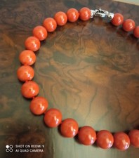 Girocollo In Pasta Di Corallo Con Chiusura In Argento 925