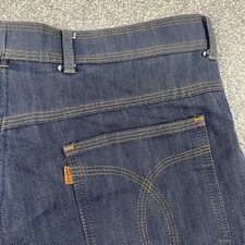 Vintage Levi's Action Slacks Pants Mens 32x30 Hemmed Blue Denim Orange Tab 70s