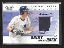 2002 Leaf Don Mattingly #SB DM Shirt Off My Back Patch National 1/1 TV7102