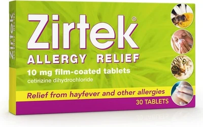 Zirtek Allergy Relief Antihistamine Tablets, 30 Allergy Tablets 10mg