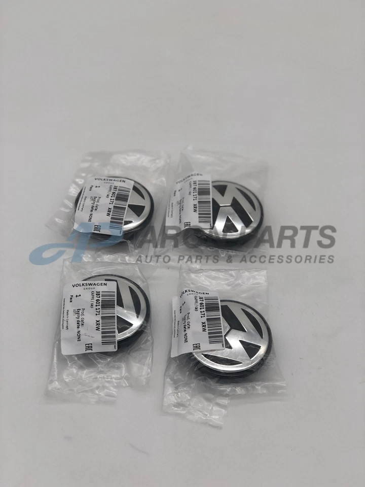 Golf Polo Hubcap Wheel Center Caps Set of 4 65mm VW Volkswagen Beetle 3B7601171 - Image 4 of 4