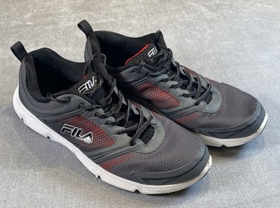 FILA Vector Men's Running Shoes Size 13 Charcoal Gray Red Mesh Sneaker