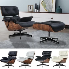 Mid-century EAMES-STYLE Lounge chair armchair Club Chair Ottoman include