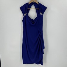 XSCAPE By Joanna Chen Cocktail Dress Womens Size 10 Rhinestones Broche Party