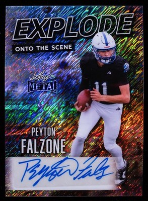 Peyton Falzone Auto 2/2 2026 Leaf Metal Football Explode Penn State
