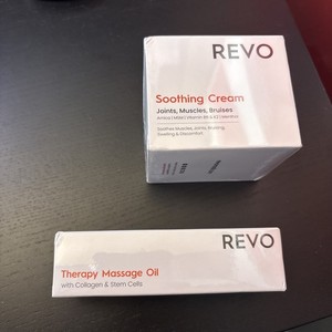 Revo Soothing Cream, Therapy Message Oil, Collagen, Arnica Vitamin B6 K2 Menthol
