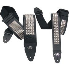 LM Products Studded Leather Guitar Strap Black 2 in.