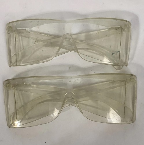 Vintage Safety Glasses- Pale Yellow, Plastic, AM SAFE, Light Impact Set Of 2