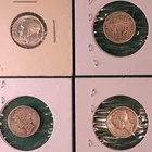 LOT OF 4 VINTAGE US DIMES 1902 BARBER + 1927 & 1939 MERCURY + 1953 ROOSEVELT BU