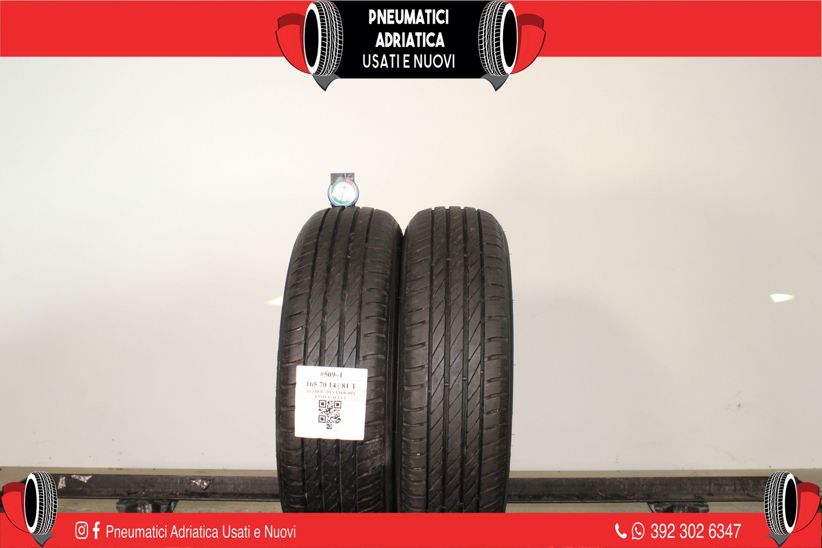 2 PNEUMATICI KLEBER 165/70 R14 ESTIVE GOMME USATE 75% - ADRIATICA