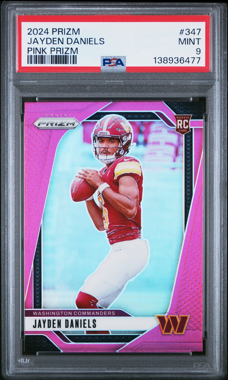 2024 Panini Prizm #347 Jayden Daniels Pink PSA 9 RC Rookie