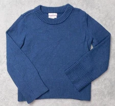 H By Halston Woman's Sweater Small 100% Extra Fine Merino Wool Teal Blue Soft