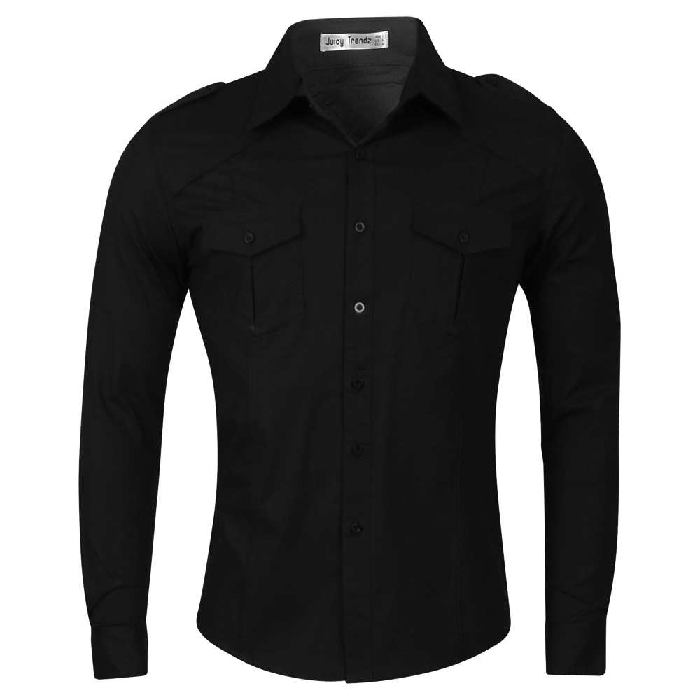 Mens Stylish Slim Fit Shirts Long Sleeve Luxury Formal Casual Dress