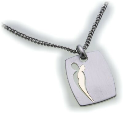 Stainless Steel Matte and Gold Plated Pendant