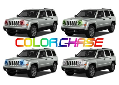 Color Chasing LED Headlight Flow Halo kit for Jeep Patriot 07-16