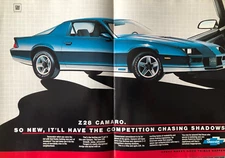 Vintage 1982 GM Chevrolet Camaro original color ad A344